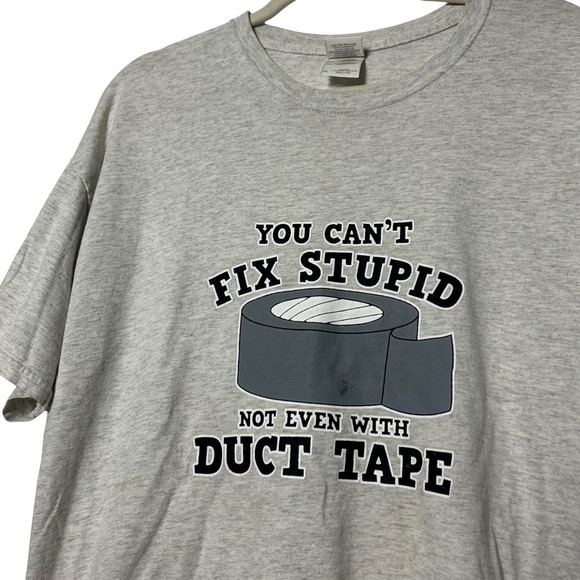 Gildan Other - vtg‎ You Cant Fix Stupid Not Even With Duct Tape grandpa graphic tee